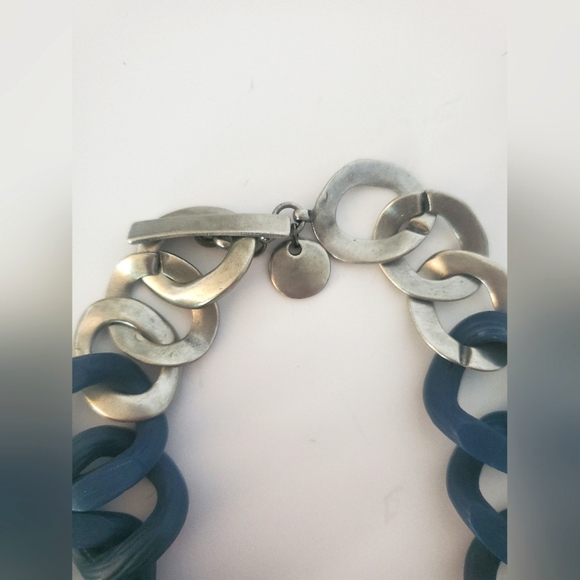 Wood and silver statement necklace - Picture 3 of 3